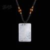 Healing Energy Stone Jewelry Natural Crystal Pendant Necklace, Necklace with Adjustable Fake Gemstone Braided Rope, Polished for Men Women