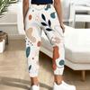 Women Plus Size Casual Printed Drawstring Waist Jogger Pants Side Pockets Cuffed Ankle