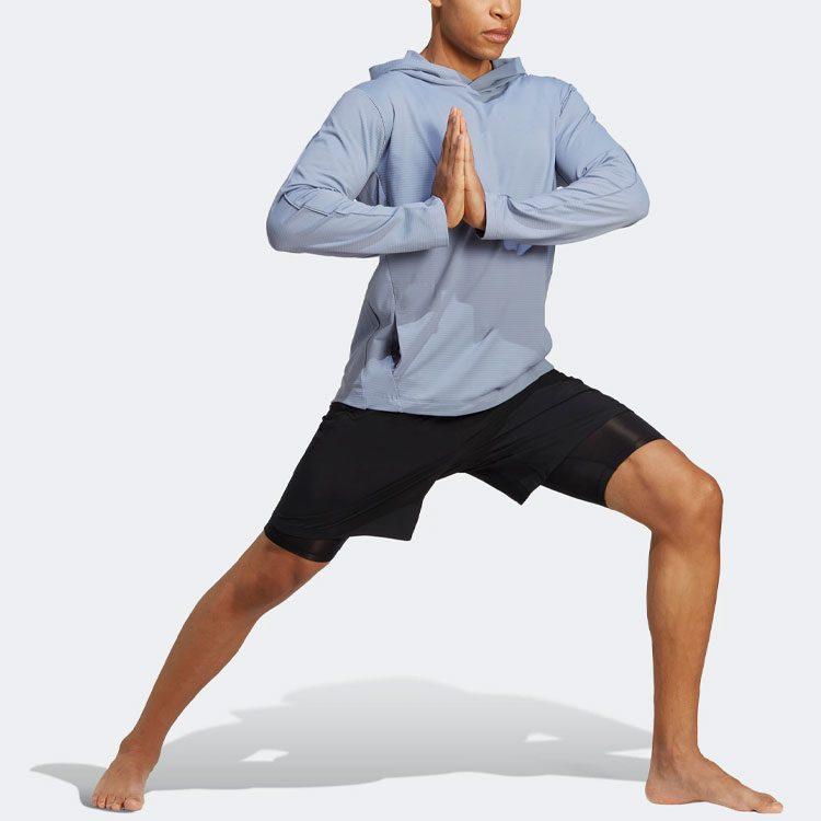 Adidas Yoga Graphic Training Hoodie Sweatshirt Men's Blue IB8969