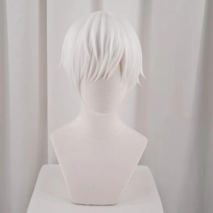Anime Cells at Work White Blood Cell Short Cosplay Wig Synthetic Hair Halloween Costume Hakkekkyuu Party Wigs (WHITE,One Size&Cells at Work)