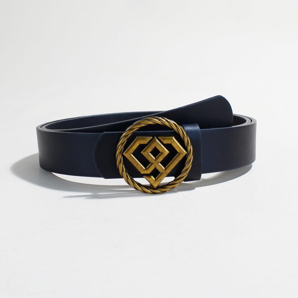 

Letter Metal Snap Buckle Belt, Men S And Women S Decorative Belts Match 105Cm long