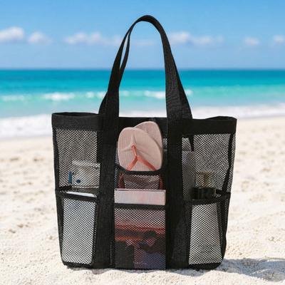 Mesh Beach Bag Large Tote Bag Capacity Foldable Sandproof