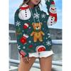 Fashion Women's Hooded Sweater 3D Casual Color Printing Casual Long Sleeve Sweater