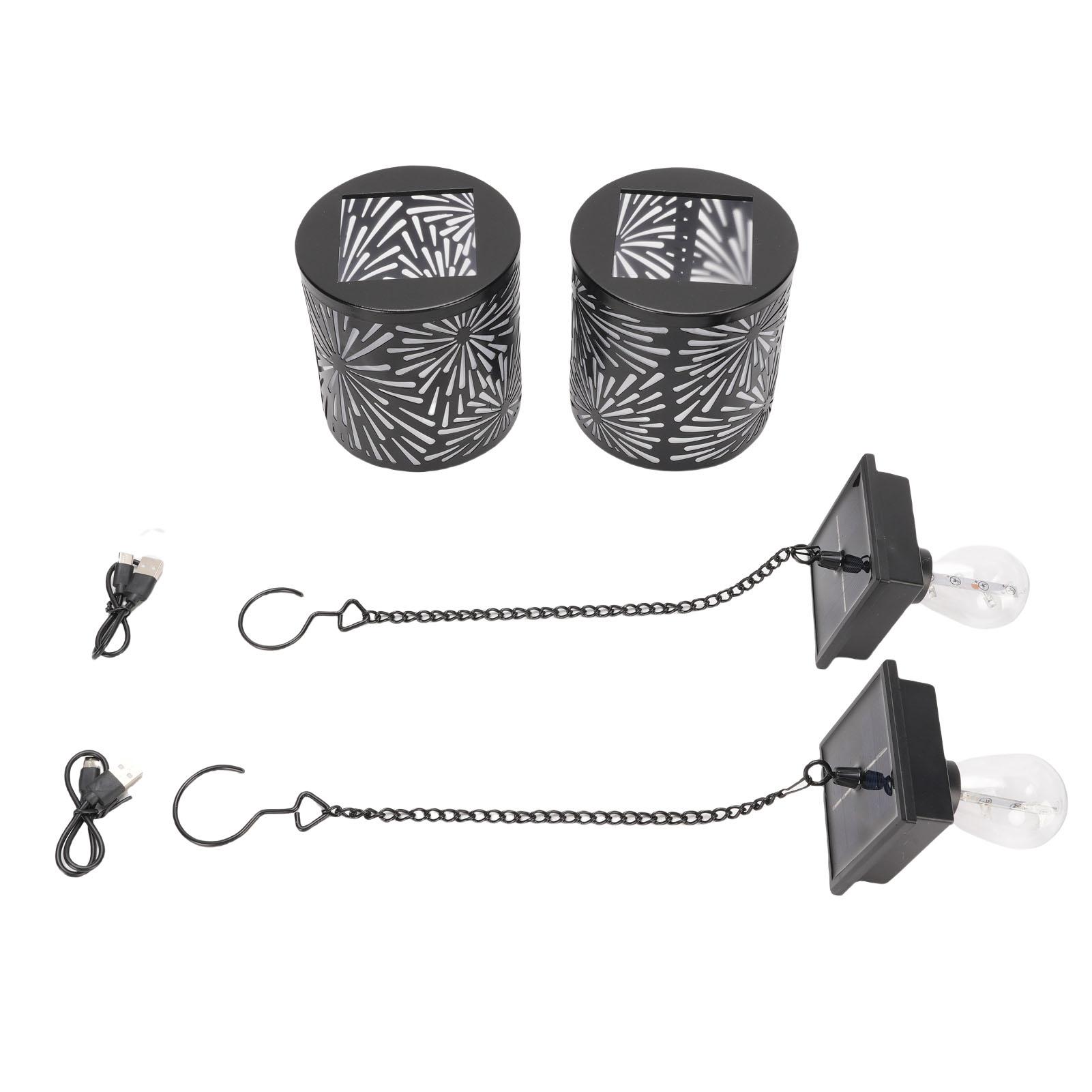 

Solar Lamp Solar Lantern with Flash Mode Rain Proof 3D Light Effect Retro Solar Lamp for Outdoor Terrace Garden Decoration