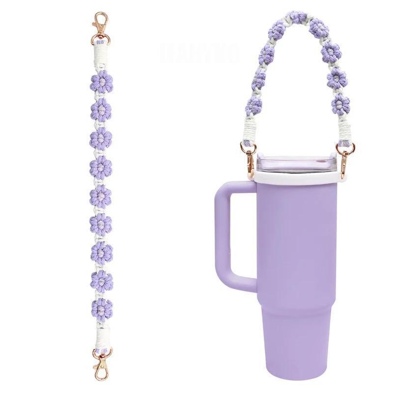 Hand-woven Hanging Bottle Sling Holder For Adjustable Water Cup Strap Elastic Band Design For Water Cup Accessories Gifts Decor