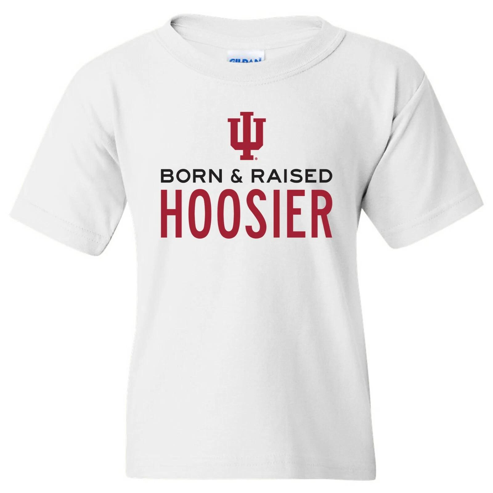 Born & Raised Indiana Hoosiers Youth T-Shirt - White S