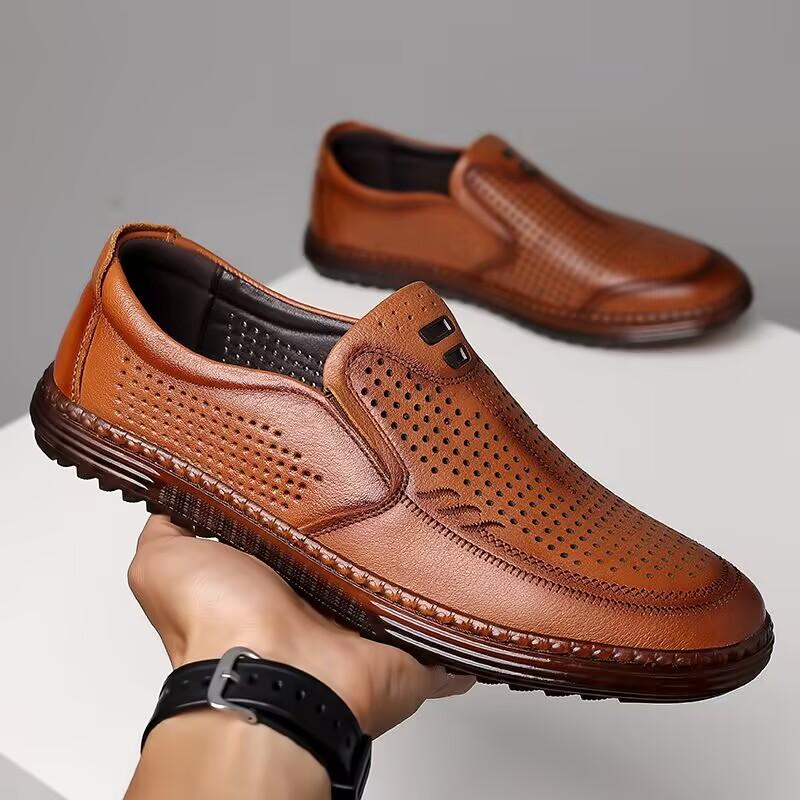 Pantofi Bărbați Cusuți Manual din Piele Naturală Tip Slip On Business Formal Ocazie Nuntă Petrecere Încălțăminte Timp Liber Oficial Pantofi de Bord