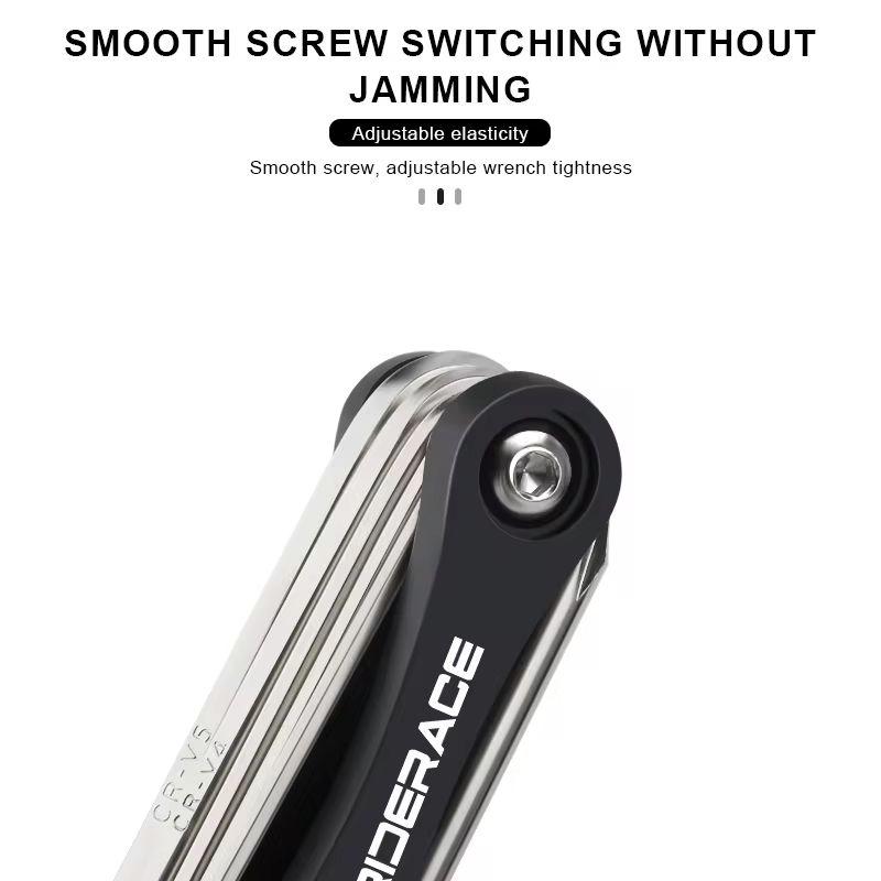RIDERACE Bicycle Multi Tool 8 In 1 Portable CRV Steel 4mm 5mm 6mm Hex Allen Wrench Multifunction Screwdriver Bike Repair Tools