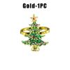 Gold Plated Christmas Tree Napkin Ring Luxury Green Dinner Button Holder for Western Restaurant Table Setting Decor