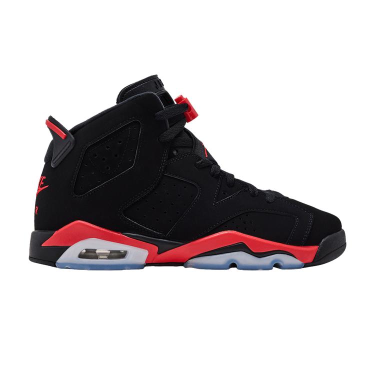 Air Jordan 6 Retro GS Reverse Infrared Продавец Детские Кроссовки Черный Светло-Карминный IQ1275-001 36.5