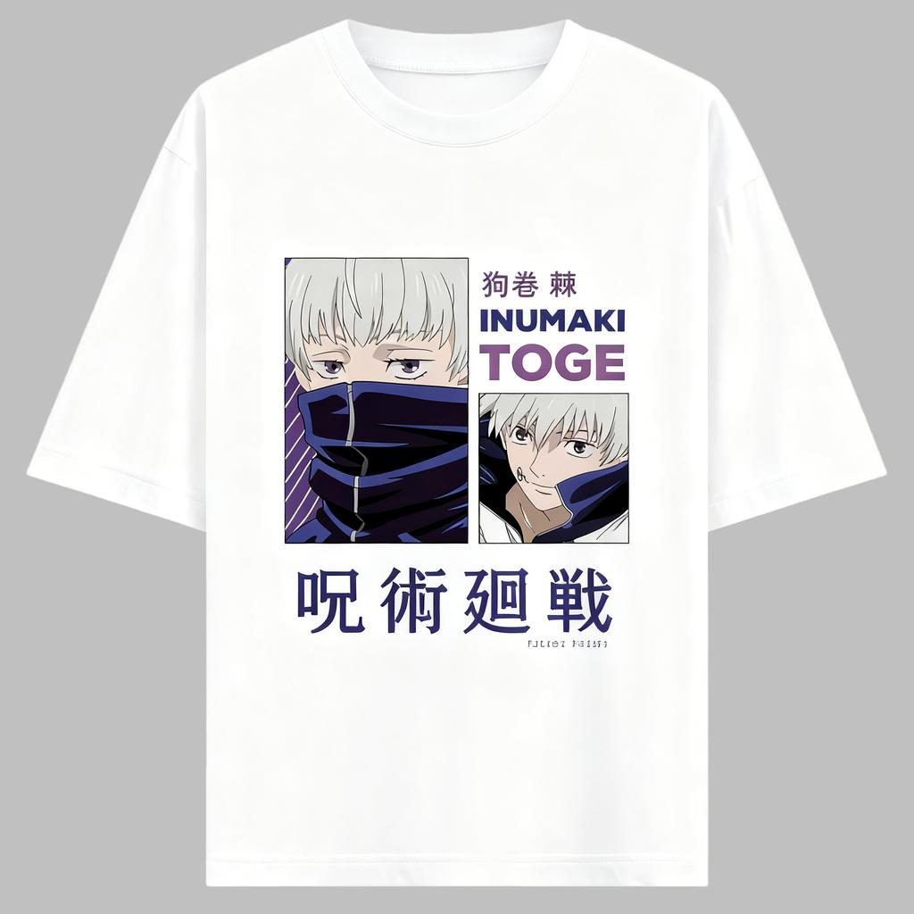 Jujutsu Kaisen Anime Inumaki Toge Potisk Bavlněné Tričko Pánské a Dámské Harajuku Móda Volné Letní Anime Oblečení