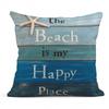 Wood grain marine anchor cyan linen pillowcase sofa cushion cover home decoration can be customized for you 40x40 45x45