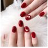 24 peças de adesivos para unhas vermelhas, unhas postiças, bordô, nail art, unhas rápidas