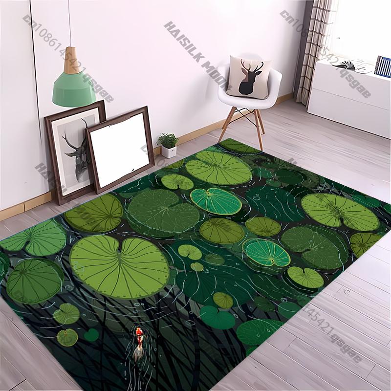 

15 Sizes Lotus Leaf Pattern Carpet Rug for Living Rooms Bedrooms, Office Areas, Large Area Non-Slip Decorative Mats Great Gifts 40x60cm