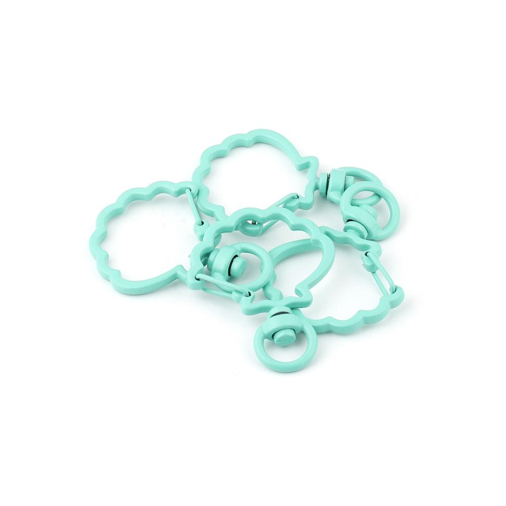 5Pcs/lot Metal Colorful Shell Shape Lobster Clasp Hooks Key Rings Connectors DIY Keychain Jewelry Making Findings Accessories