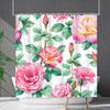 Shower Curtain Waterproof And Mildew-Proof 3D Digital Printing Plant Flower Plant Shower Curtain Bathroom Partition