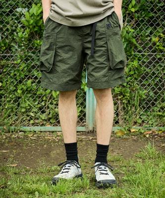 Kaempeusaideu Slingside Cargo Half Pants Khaki Csp104