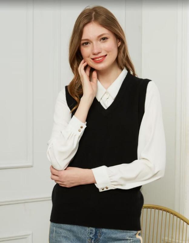 Hengyuanxiang Women's Wool Knit Pullover Sweater Vest