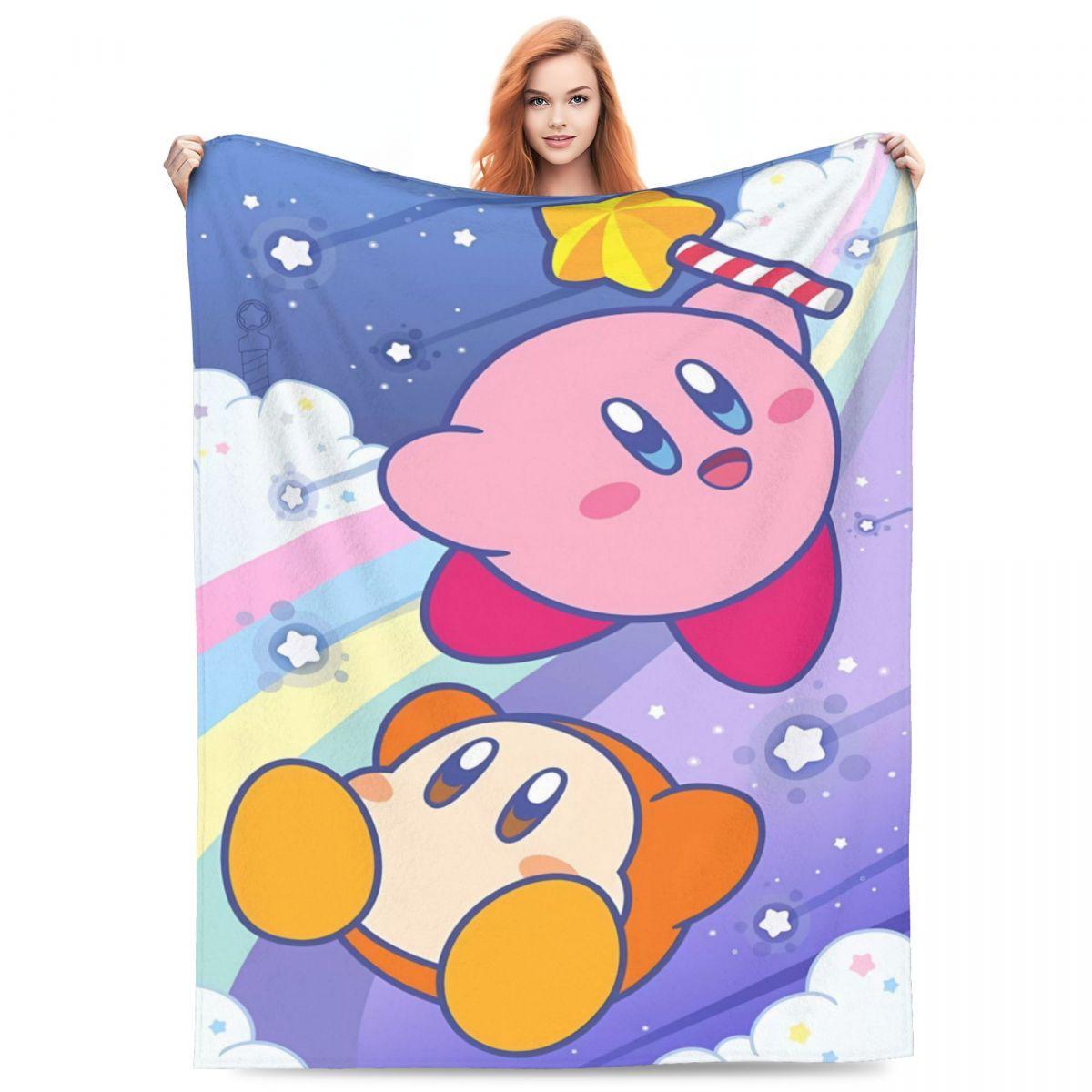 

Kirby Stars Magic Blankets Super Warm Funny Plush Throw Blanket For Living Room Travel Office Flannel Bedspread Bed Cover 75x90cm