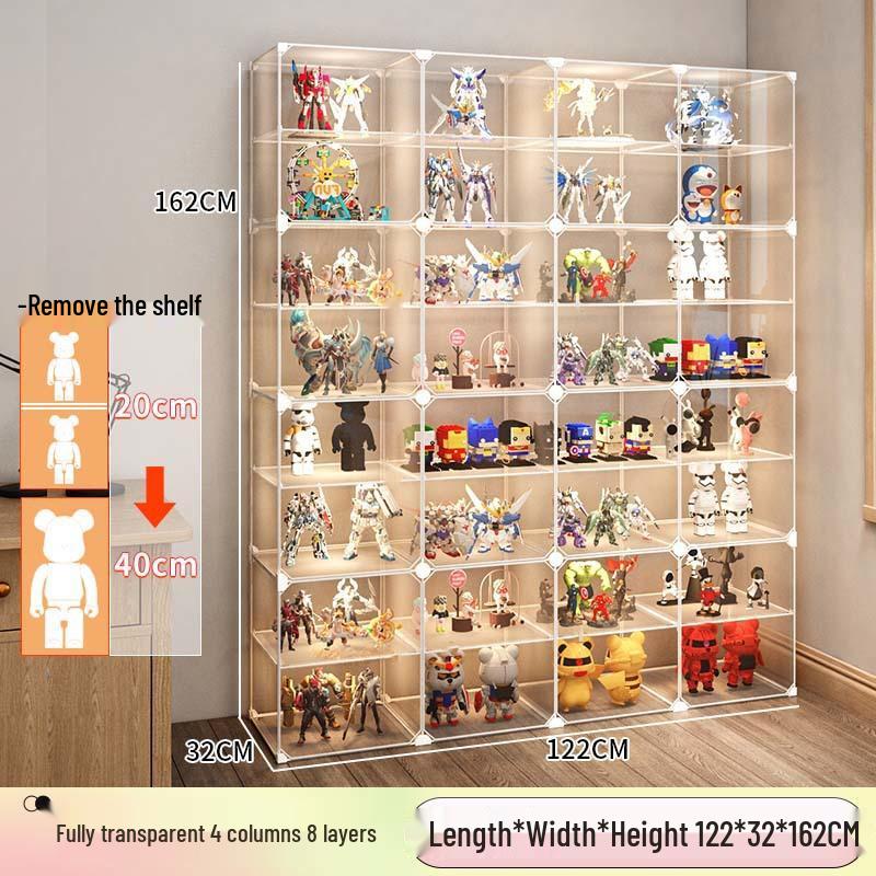Transparent Lego Brick Display Cabinet: Dustproof Acrylic Storage for Figurines