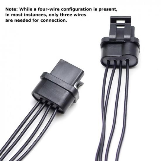 4-Way PT1929 Female Alternator Repair Connector Plug w/ 6" Harness For 88-92 GM