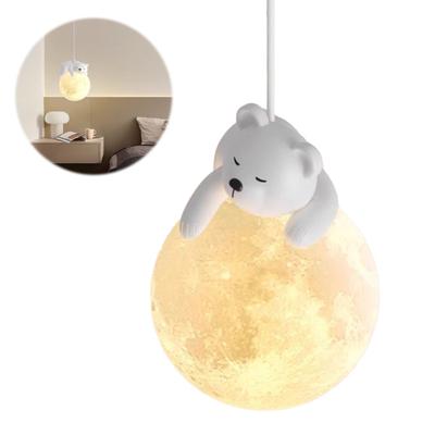 Panda Pendant Light 3D Moon Planet Hanging Lamp Bear Rabbit Chandelier with G9 LED Bulb Bedroom Ceiling Lamp for Kids