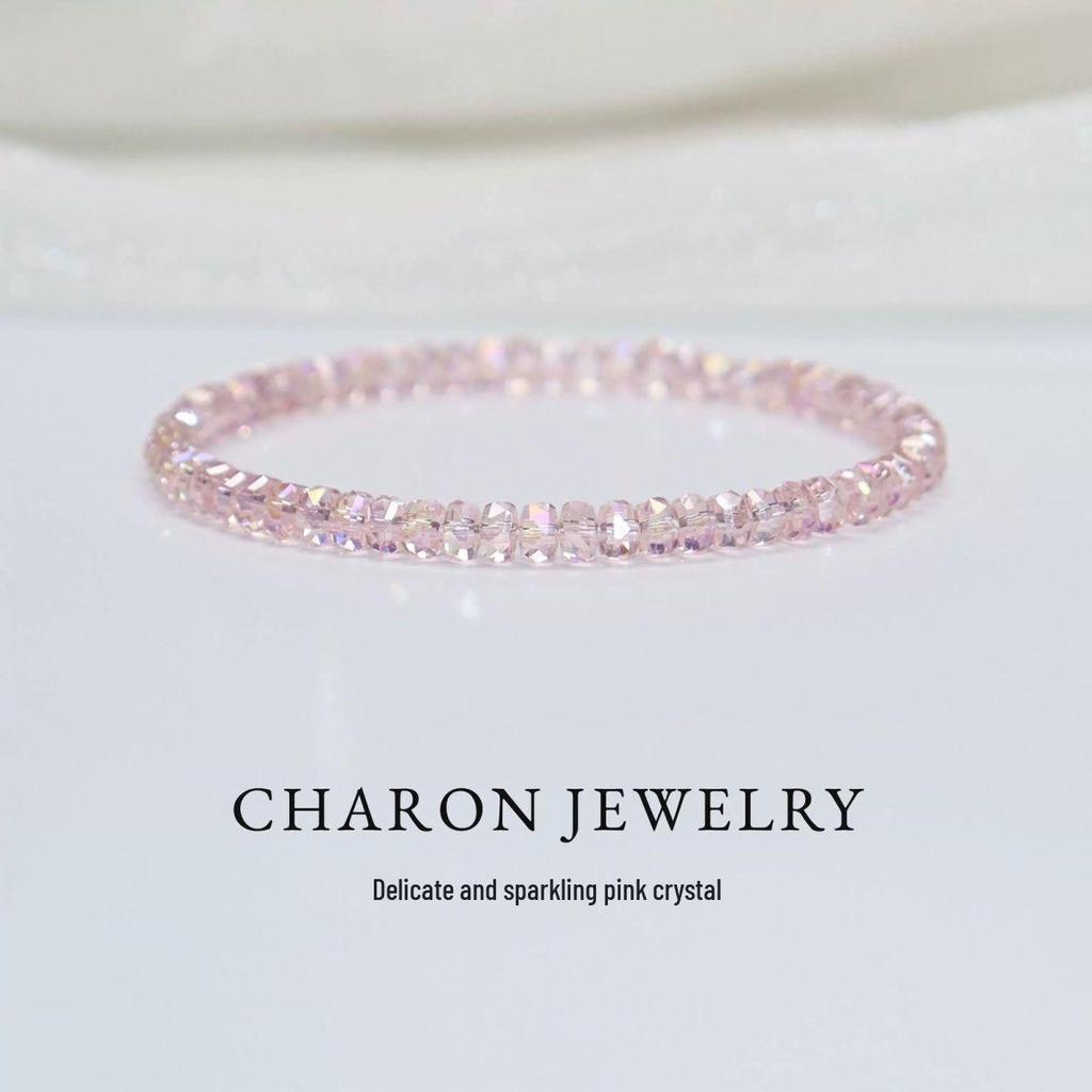 Super Flash Iridescent Crystal Glass Bracelet - Women's Niche Design, High-End Summer Jewelry