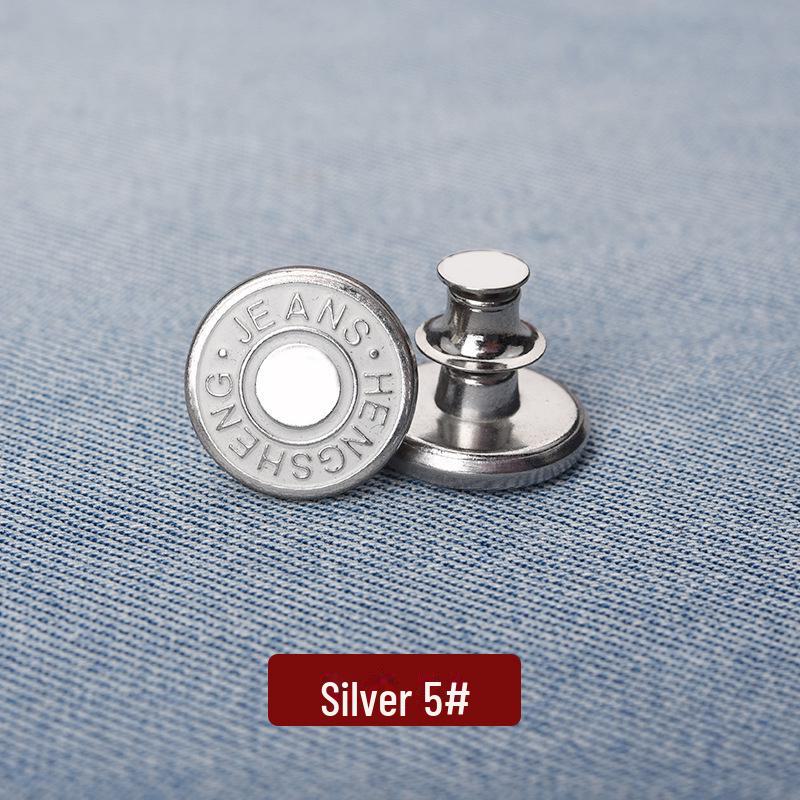 Adjustable Waist Jeans with No Nails, Detachable Waistband, and Tighten Buttons