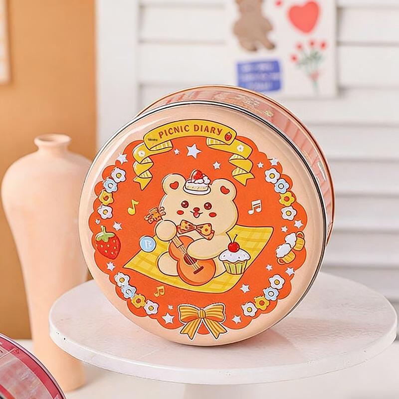 Meidi Embossed Dessert Music Bear Tin Storage Can