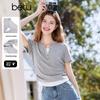 Betu Women's Color-Block Drawstring Slim-Fit Short Sleeve T-Shirt