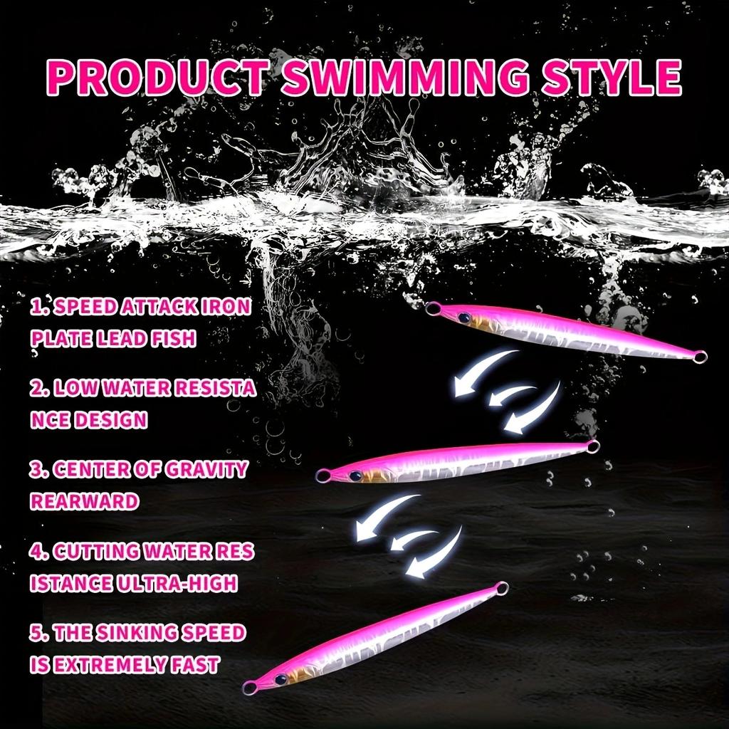 Jig Sea Fishing Lures Metal Jig 100g120g Vertical Slow Pitch Jigging Lures Salt Water Fishing Tackle, Fast Sinking Lure