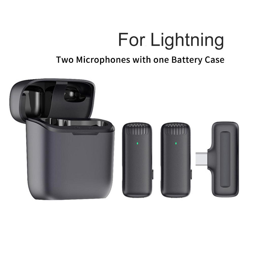 Mini Portable Noise Reduction Wireless Lavalier Microphone One To Two Vlog Audio Video Recording Microphone For IOS Android Type-C Plug-and-Play