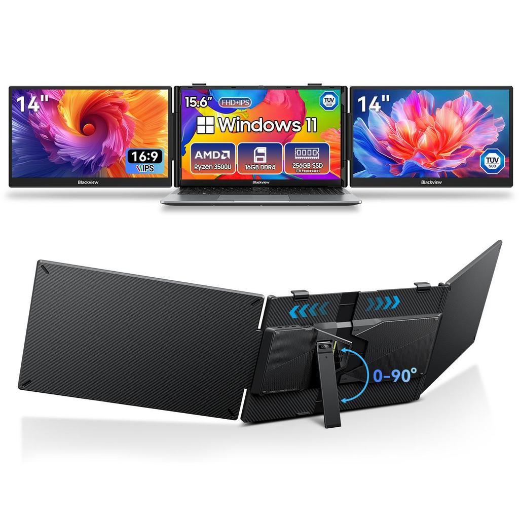 Blackview DCM5 14" 1920x1080 FHD IPS Doppio Monitor Portatile   TÜV Bassa Luce Blu