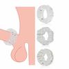 3-teiliges Delay-Ring-Set für Herren: Hodensack-Fesselung, Riemen-Perlenverschluss, Kristallpartikel-Ring
