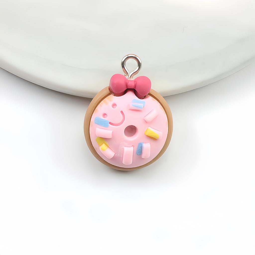 5Pcs Bear Bee Flower Donut Ice Cream Resin Earring Charms for DIY Keychain Bracelets Pendant Necklace Jewelry Making Findings