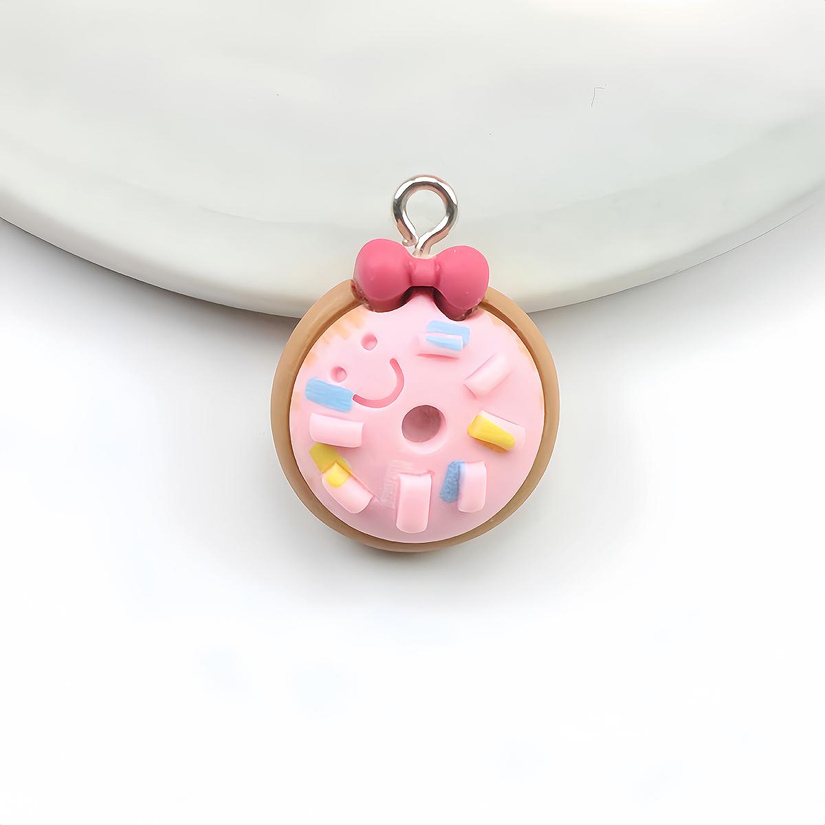 5Pcs Bear Bee Flower Donut Ice Cream Resin Earring Charms for DIY Keychain Bracelets Pendant Necklace Jewelry Making Findings