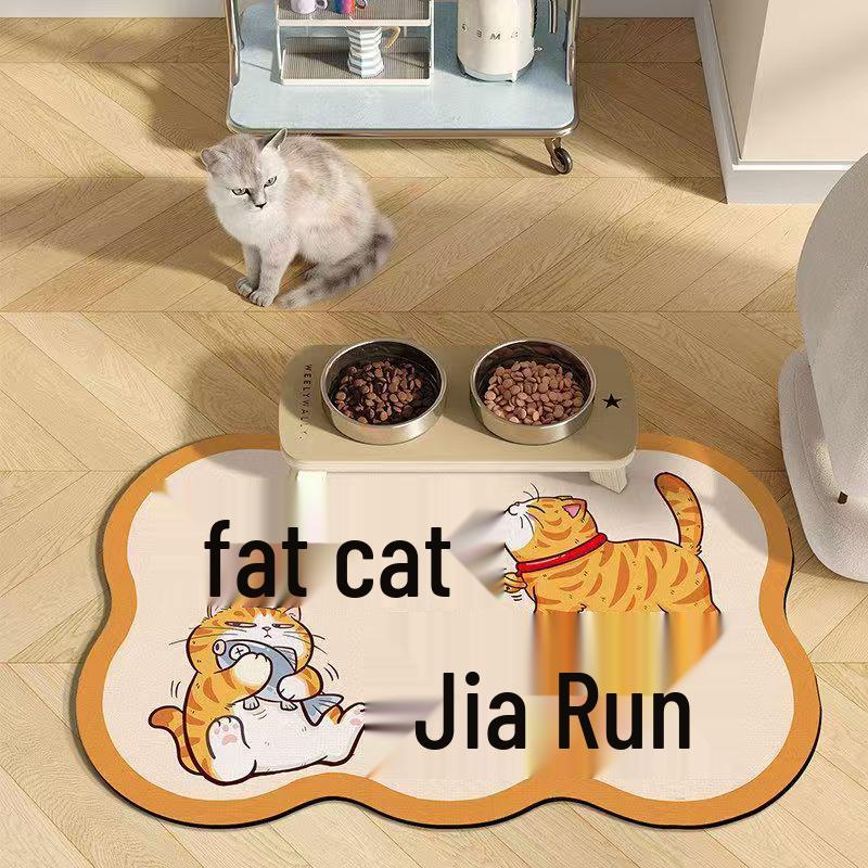 Cartoon Cute Diatom Mud Pet Placemat - Absorbent, Easy-to-Clean Mat for Cats and Dogs