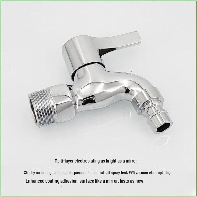 Minxi Wall-Mounted Quick-Open Copper Washing Machine Faucet (2-Pack)