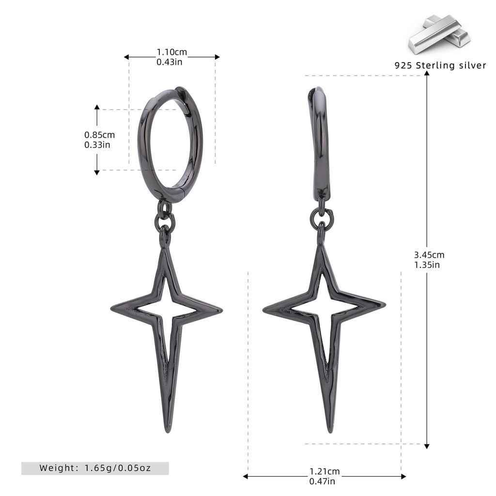The New S925 Sterling Silver Ear Buckles Are Fashionable and Individual and the Sparkling Cross Earrings Exude a Touch of Luxury
