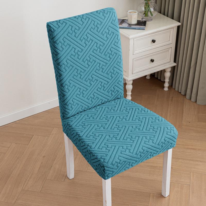Solid Color Simple Chair Cover, Straight Back Dining Chair Cover, Elastic All-inclusive One-piece Table and Chair Cover