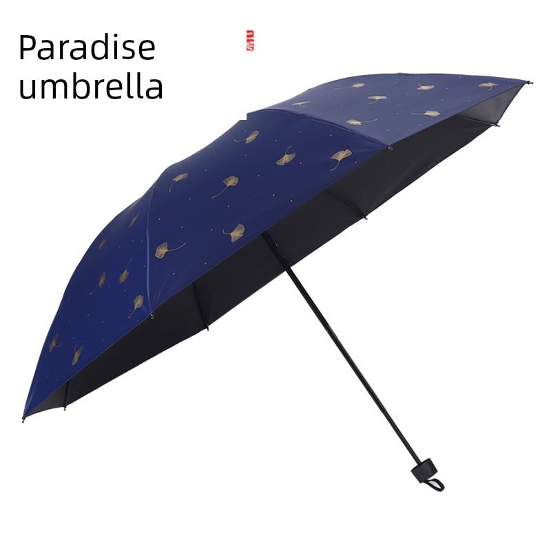 Paradise Umbrella Sun Protection Student Black Coating Uv Protection Umbrella Dual-Use Umbrella Sunshade Umbrella Cute Simple Fresh Style