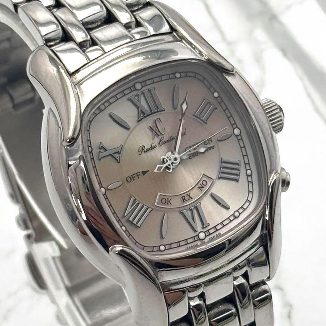 Used Very good condition Working item CITIZEN Cross Sea Radio Solar Square Watch