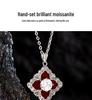 S925 Sterling Silver Korean Moissanite Four-Leaf Clover Necklace - Light Luxury National Style for Ladies