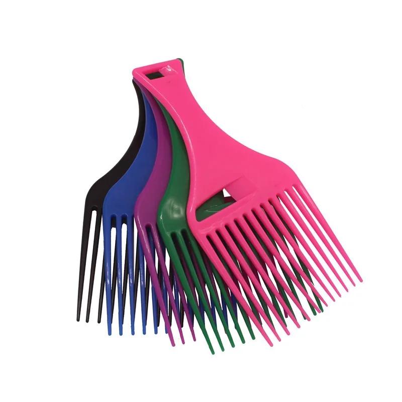 1 Stück Breite Zähne Bürste Pick Kamm Gabel Haarbürste Einsatz Haar Pick Kamm Kunststoff Getriebe Kamm Für Lockiges Afro Haar Styling Werkzeuge