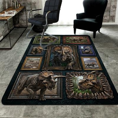 Triceratops Collection Pattern Rug Floor Mat for Living Room or Bedroom Soft and Comfortable Carpet a Gift for Birthday and Holiday.