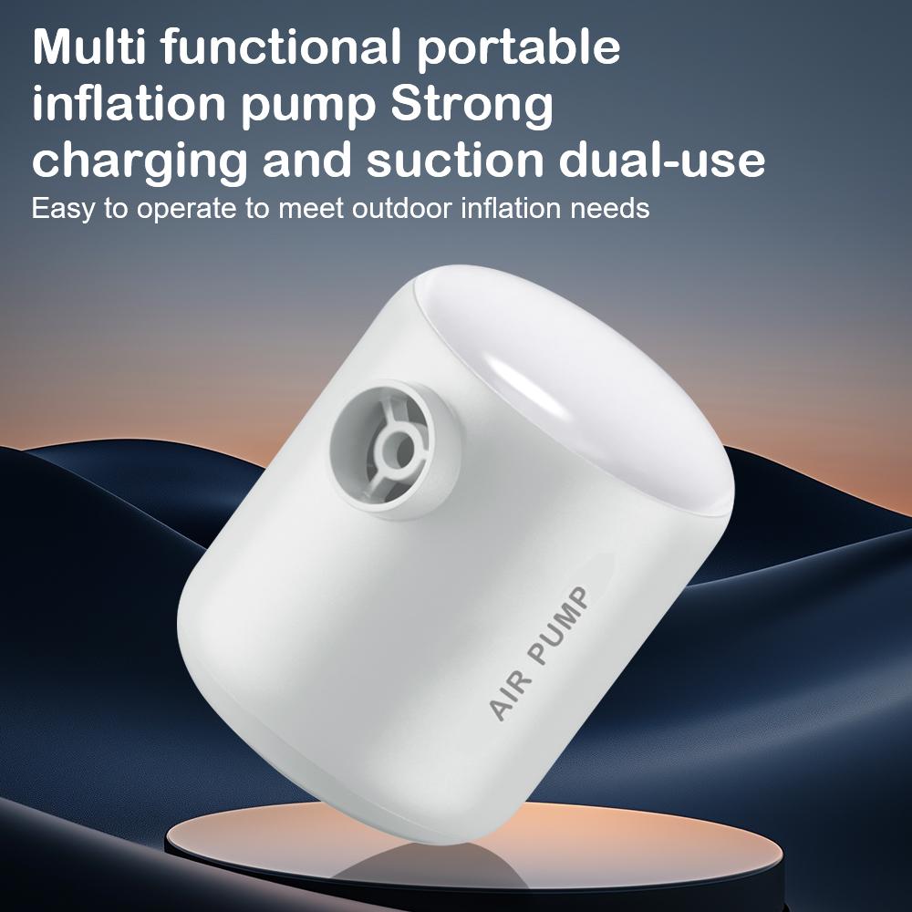 Outdoor camping quick inflation deflation cordless portable air pump with LED light mini air compressor rechargeable 4KPa 4 outlet nozzle