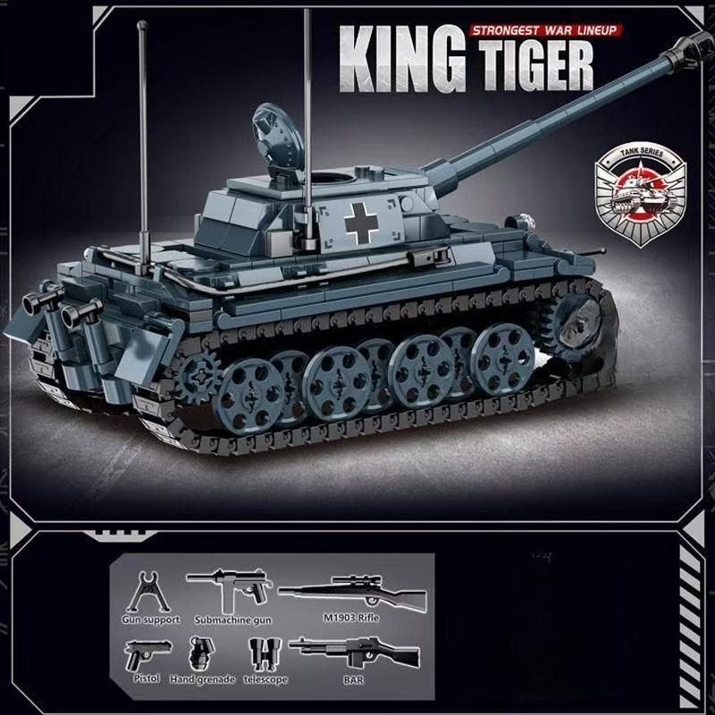 Druhá světová válka WW2 Armáda Vojáci Pancéřový Polopásový Hlavní Stan Tank Stavebnice Kostky Model DIY Montáž Hračky Pro Děti