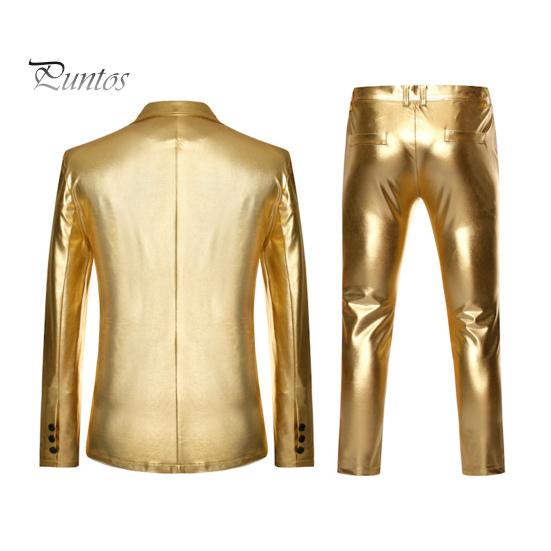 2 Teile/satz Männer Anzug Mantel Hosen Set Revers Langarm Einreiher Anzug Jacke Lange Hosen Set Goldene Prägung Business Anzug