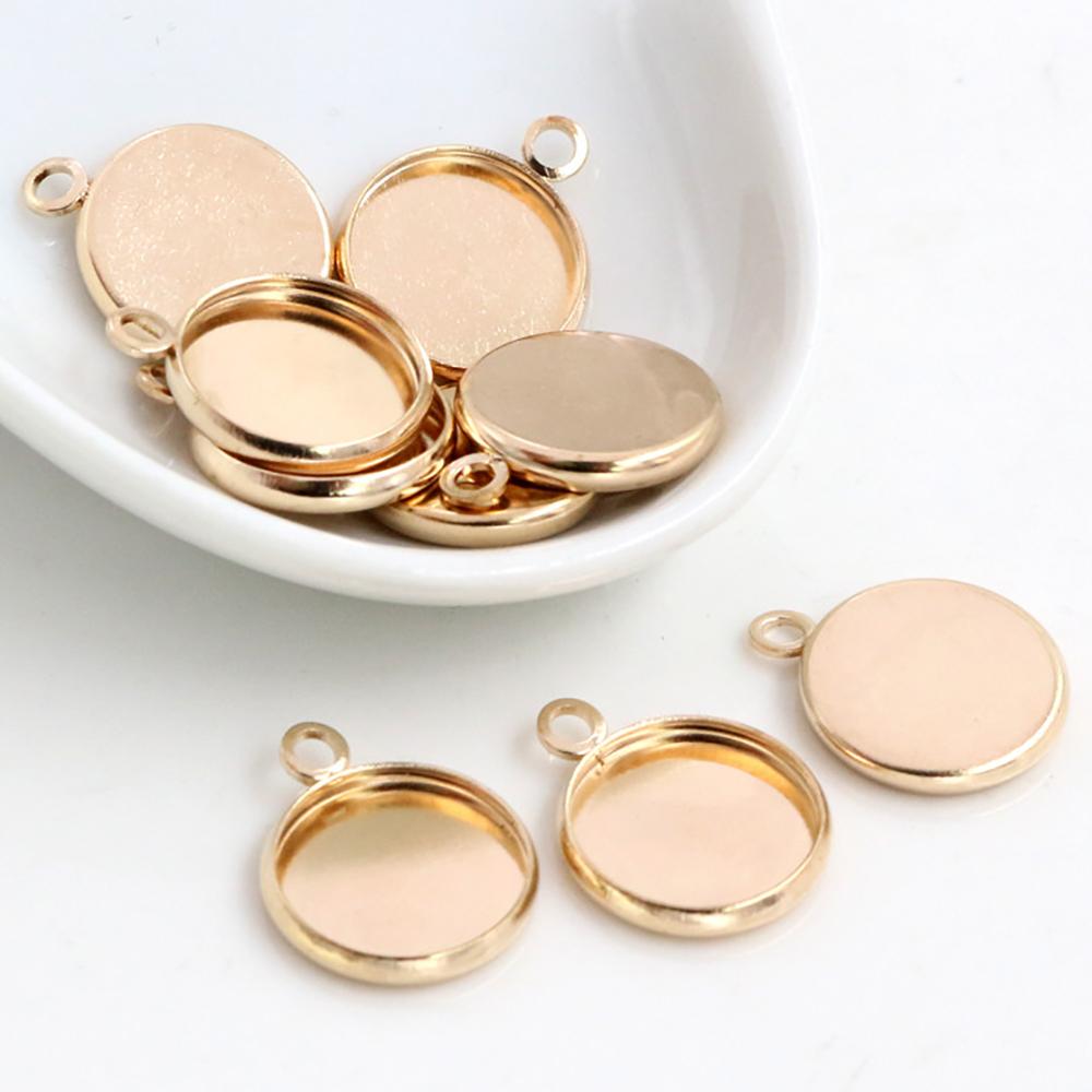 8/10/12/14/16/18/20/25mm Inner Size Bronze Silver Plated Rhodium 7 Colors High Quality Iron Material Cameo Setting Pendant Tray