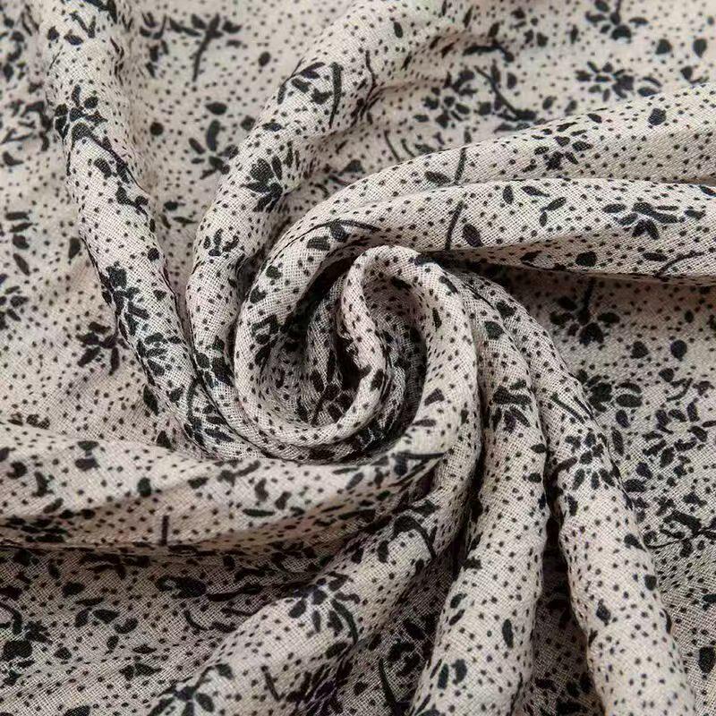 Retro Floral Cotton-Linen Scarf: Versatile Shawl for Spring & Autumn - Korean Style Neck & Shoulder Protection